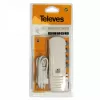 Televes 39550 buitinis TV signalo stiprintuvas su F tipo jungtimis – 3 išėjimai (2+TV): VHF/UHF – Auto LTE
