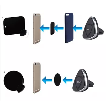 TELLUR automobilinis telefono laikiklis magnetinis, ant ventiliacijos grotelių, juodas