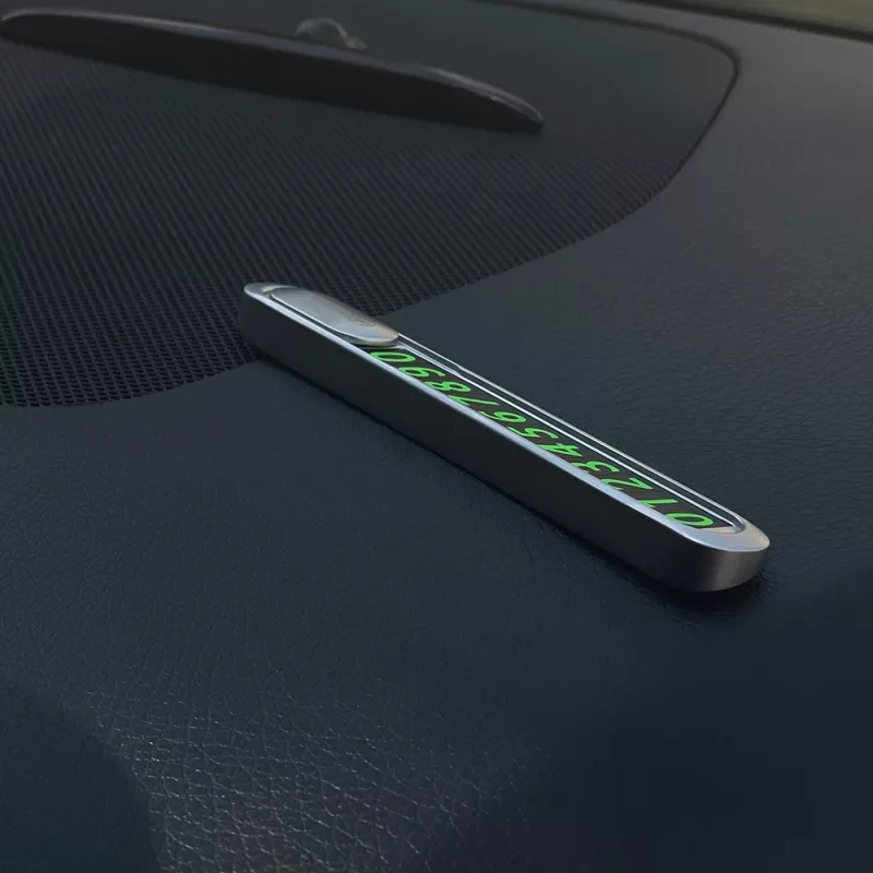 Tellur Laikino Automobilio Parkavimo Telefono Numerio Kortelė Metalinis Sidabras