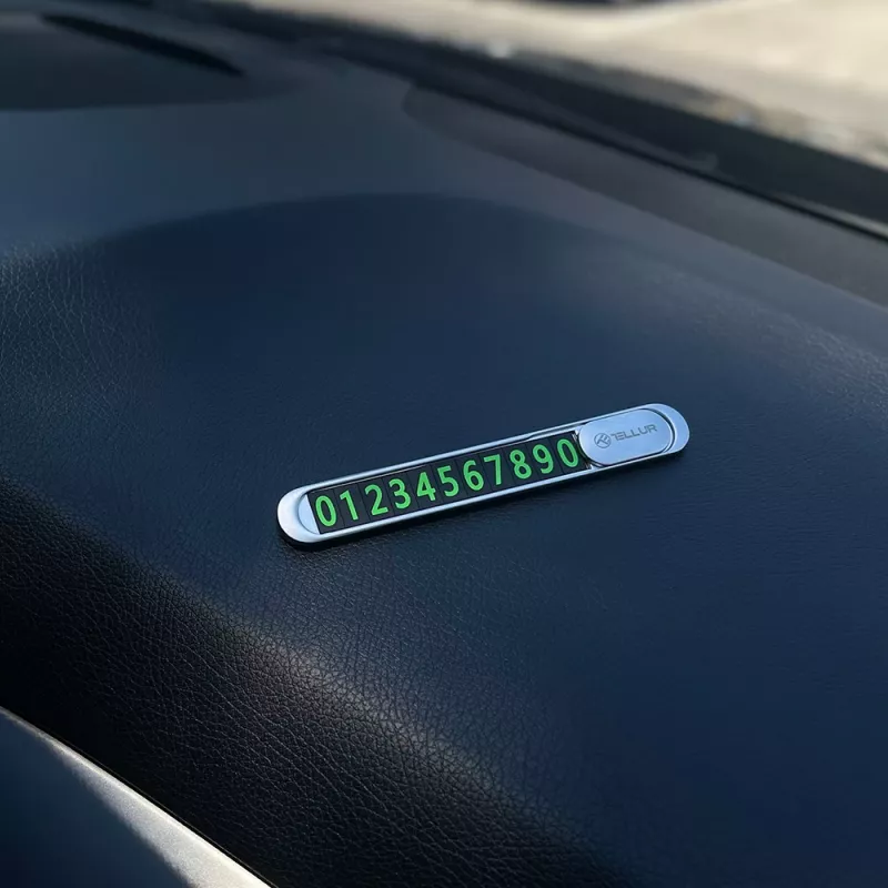 Tellur Laikino Automobilio Parkavimo Telefono Numerio Kortelė Metalinis Sidabras