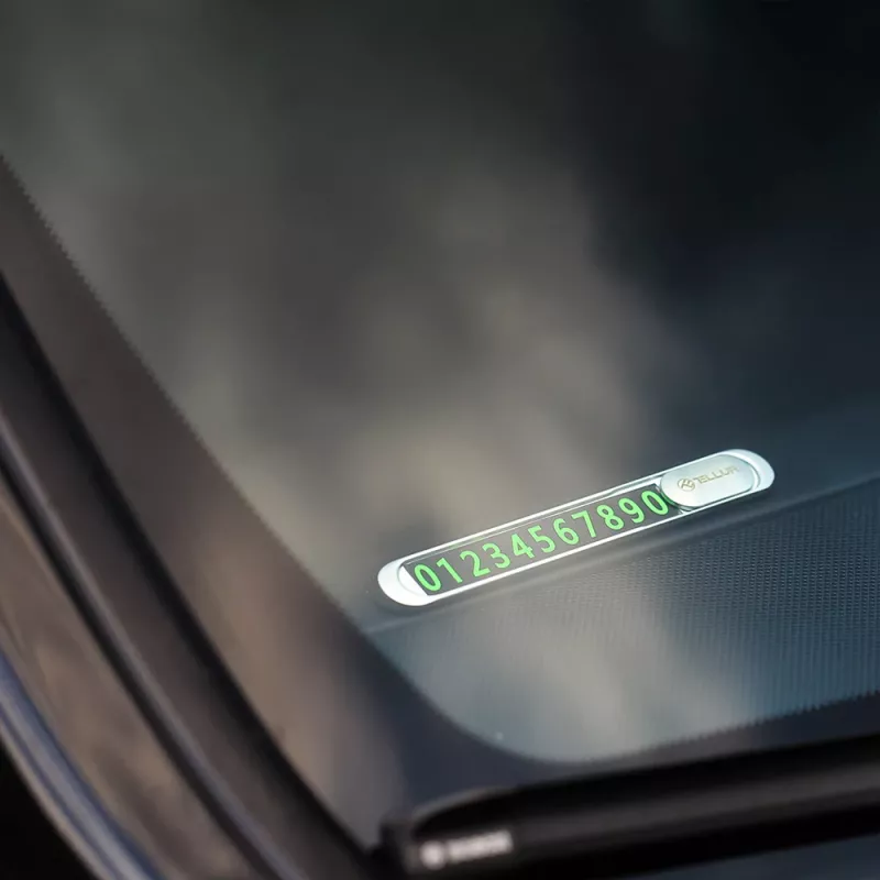 Tellur Laikino Automobilio Parkavimo Telefono Numerio Kortelė Metalinis Sidabras