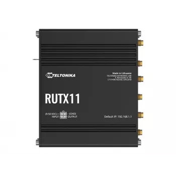 Teltonika RUTX11 4G/LTE Cat 6 Dual-SIM maršrutizatorius, JAV versija, Wi-Fi 5, 5x Gigabit Ethernet, GPS, aliuminis, IP30