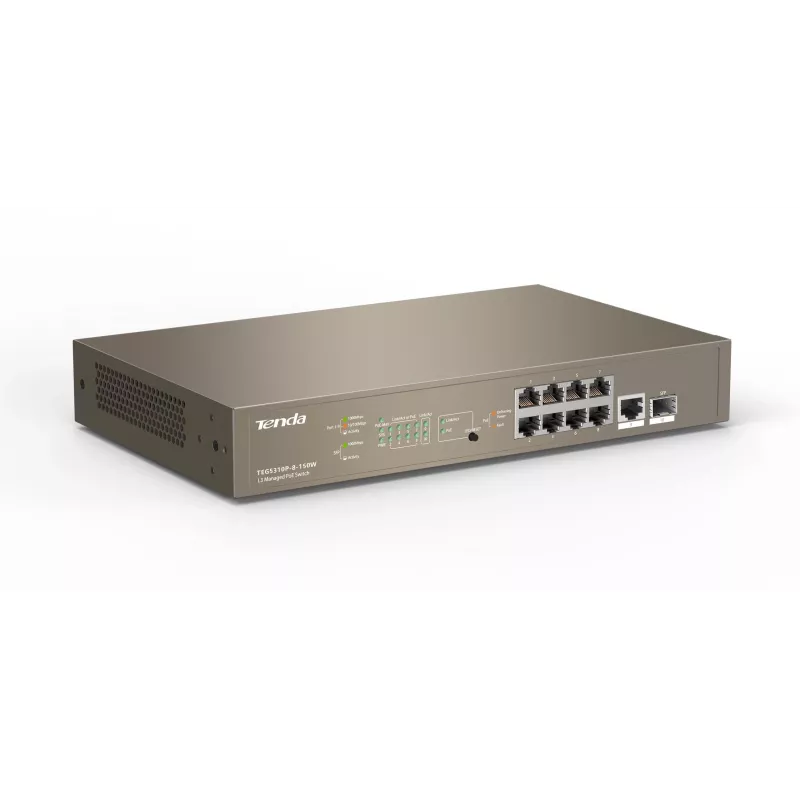 Tenda TEG5310P-8-150W valdomas Layer 3 gigabitinis PoE+ komutatorius