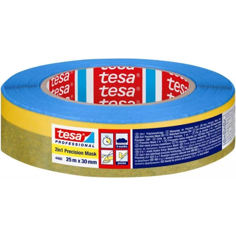 tesa 04460-00002-00 Precizinė maskavimo juosta Washi popierius 25 m x 30 mm Geltona