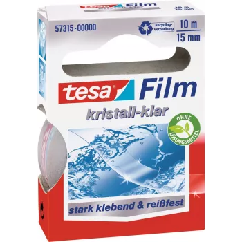 tesa Film Crystal Clear universali lipni juosta, 10 ritinėlių, 15 mm x 10 m, PP plėvelė, atspari plyšimui