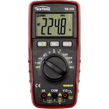 Testboy TB 318 skaitmeninis rankinis multimetras CAT IV 1000 V True RMS PV sistemoms