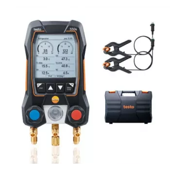 testo 550s skaitmeninis kolektorius su Bluetooth ir 2 belaidžiais spaustuko temperatūros davikliais (0564 5501)
