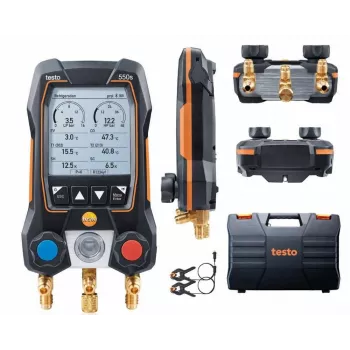 testo 550s skaitmeninis kolektorius su Bluetooth ir 2 belaidžiais spaustuko temperatūros davikliais (0564 5501)