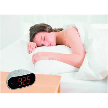 TFA 60.2505 Radijo bangomis valdomas žadintuvas su temperatūros rodymu - Baltas