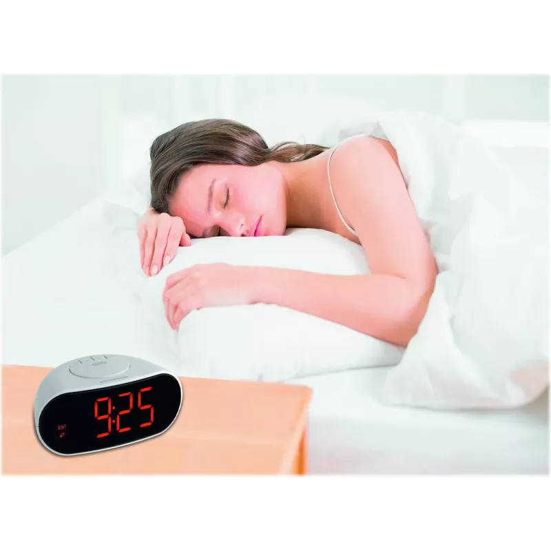 TFA 60.2505 Radijo bangomis valdomas žadintuvas su temperatūros rodymu - Baltas