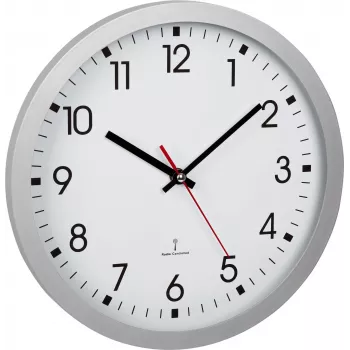 TFA 60.3522.02 Radio Wall Clock Silver
