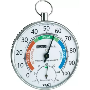TFA Dostmann 45.2027 Analoginis Apvalus Sieninis Termometras, Baltas, -30 iki +50 °C, Be Baterijų