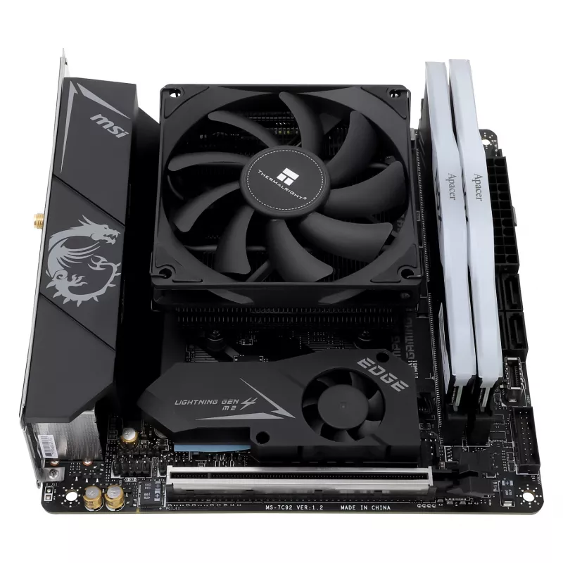 Thermalright AXP90-X36 Black Low Profile CPU aušintuvas, 92mm PWM ventiliatorius, ITX, Intel ir AMD