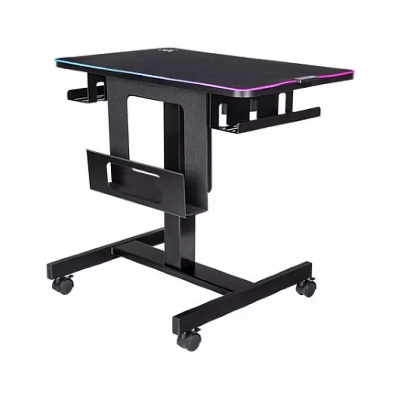 Thermaltake CycleDesk 100 GGD elektrinis reguliuojamo aukščio stalas su RGB apšvietimu, juodas