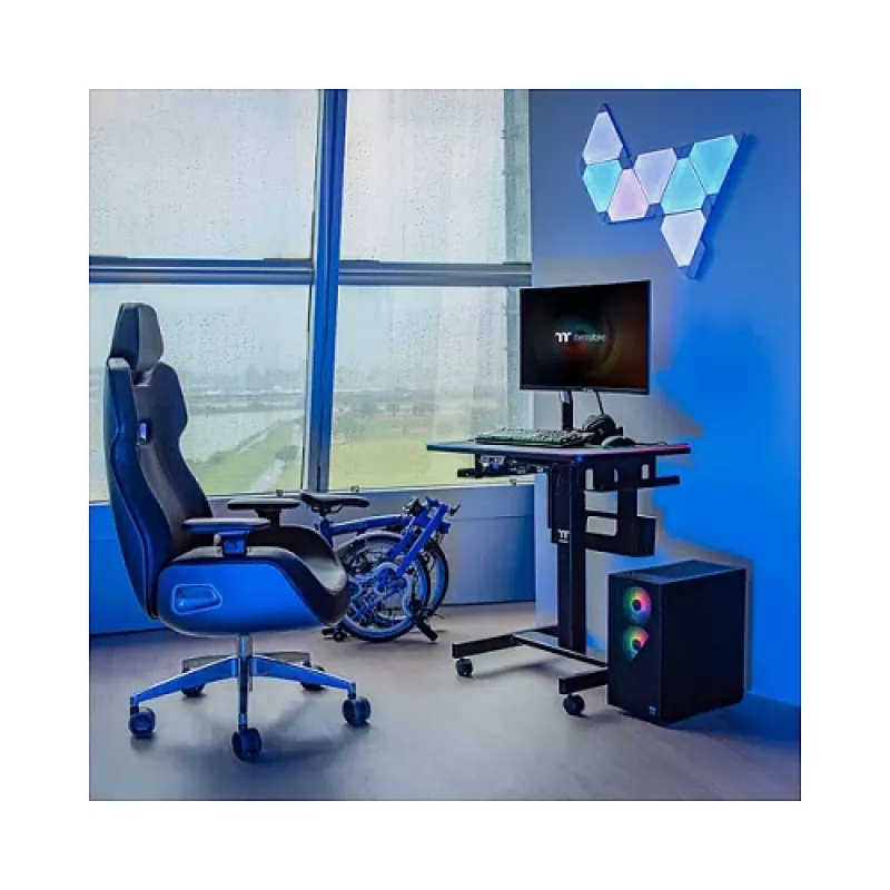 Thermaltake CycleDesk 100 GGD elektrinis reguliuojamo aukščio stalas su RGB apšvietimu, juodas