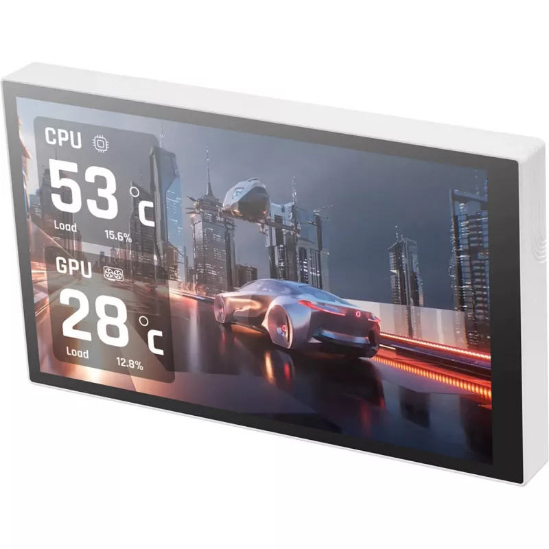 Thermaltake ST360 Ultra Snow 360 mm viso skysčio aušintuvas, 7 colių IPS LCD, baltas