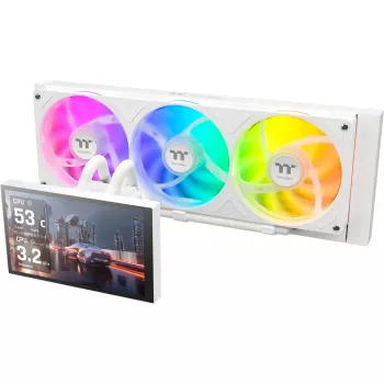 Thermaltake ST360 Ultra Snow White 360mm All-in-One Liquid Cooler with 2,1 inch IPS LCD Display