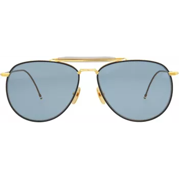 Thom Browne TB015LTDNVY62 Unisex Aviator Sunglasses Navy 62mm