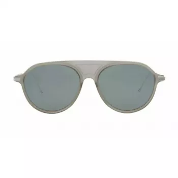 Thom Browne TB809BGRYSLV5 Unisex Akiniai - Pilkas Rėmelis, Sidabriniai Veidrodiniai Lęšiai, 55/18/145 mm