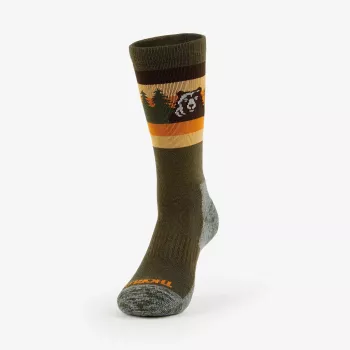 THORLO'S Light Cushion Crew žygio kojinės, unisex, EU 38-42, alyvuogių