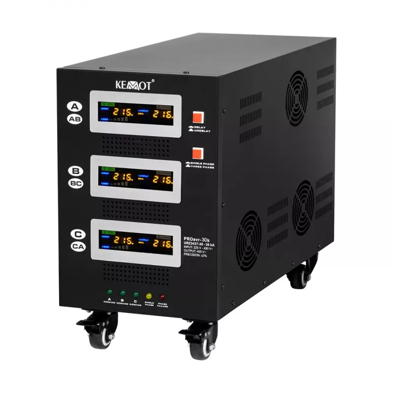 Trifazis stabilizatorius KEMOT PROavr-30k 30 kVA servo variklio įtampos reguliatorius