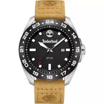 Timberland Henniker II Analoginis Kvarcinis Laikrodis Vyrams 44mm Nerūdijančio Plieno Korpusas Rudo Odos Dirželis TDWGB0029401