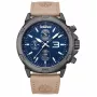 Timberland vyriškas laikrodis Henniker II TDWGF9002902 46 mm mėlynas ciferblatas rudos odos dirželis