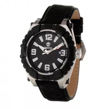 TIMBERLAND Vyriškas laikrodis Henniker II Quartz Analog 45mm nerūdijančio plieno korpusas rudo odos dirželis