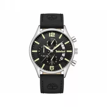 Timberland Vyriškas Kvarcinis Analoginis Laikrodis TDWGC9001201 43 mm Nerūdijančio Plieno Korpusas Juodas Ciferblatas Ruda Odinis Dirželis