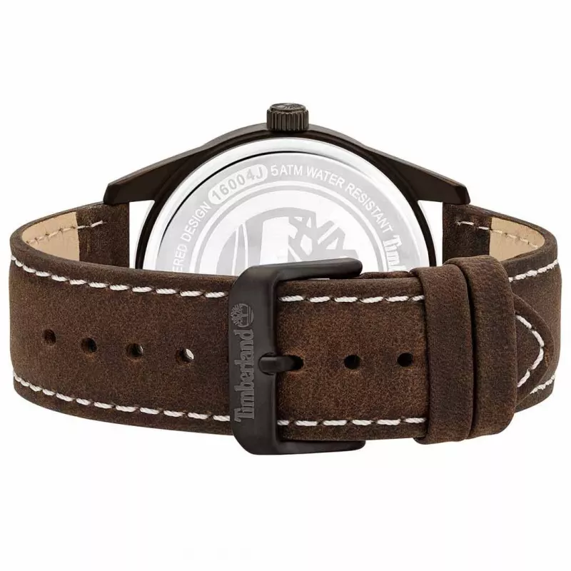 TIMBERLAND Vyriškas Laikrodis TBL16004JYU03 43mm Mėlynas Ciferblatas Ruda Odinė Apyrankė