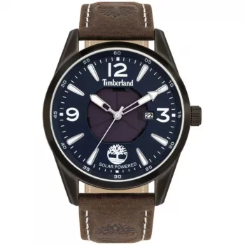 TIMBERLAND Vyriškas Laikrodis TBL16004JYU03 43mm Mėlynas Ciferblatas Ruda Odinė Apyrankė