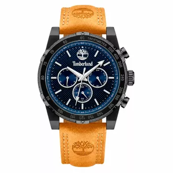 Timberland Vyriškas Laikrodis TDWGF2230406M 46mm Nerūdijantis Plienas Mėlynas Ciferblatas Ruda Odinė Apyrankė