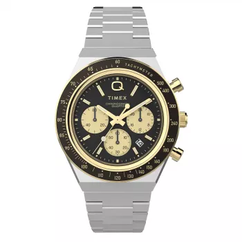 Timex vyriškas laikrodis TW2W64200 su rudu odiniu dirželiu ir juodu ciferblatu, 40 mm
