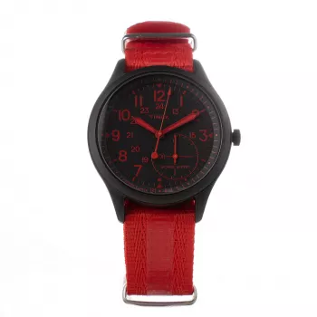 TIMEX Vyriškas Laikrodis TW2V10900LG 41mm Žalias Odinis Dirželis Juodas Ciferblatas