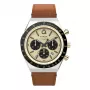 Timex TW2W64400 vyriškas lauko laikrodis, 42 mm, juodas ciferblatas, rudas odinis dirželis