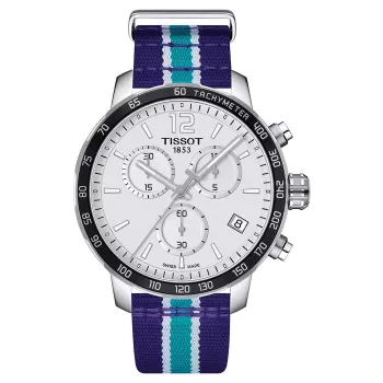 TISSOT PRS 516 Vyriškas Šveicariškas Kvarco Chronografo Laikrodis 42mm Sidabrinis Ciferblatas Ruda Odinė Juosta T095417170373
