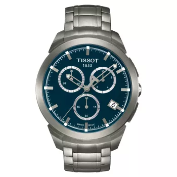TISSOT T-Classic Couturier Vyriškas Šveicariškas Kvarcinis Chronografo Laikrodis 43mm Mėlynas Ciferblatas Nerūdijantis Plienas
