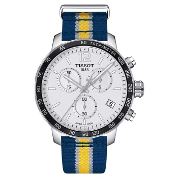 TISSOT T-Sport Chrono XL Classic Vyriškas Laikrodis 42mm Rudo Odos Dirželiu Sidabriniu Ciferblatu T09541717372