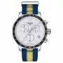 TISSOT T-Sport Chrono XL Classic vyriškas laikrodis 42 mm rudo odos apyrankė sidabrinis ciferblatas T09541717372