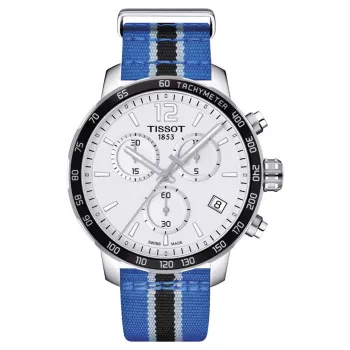TISSOT T-Sport Quickster Vyriškas Chronografinis Laikrodis 42mm Juodas PVD Plienas ir Nailono Juosta