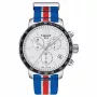 TISSOT T-Sport Quickster Vyriškas Chronografinis Laikrodis 42mm Sidabrinis Ciferblatas Mėlyna ir Raudona Nylon Juosta T09541717371