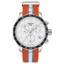 TISSOT T-Sport Quickster Vyriškas Šveicariškas Kvarcinis Chronografo Laikrodis 42mm Baltas Ciferblatas Balta Silikoninė Juosta T09547170371