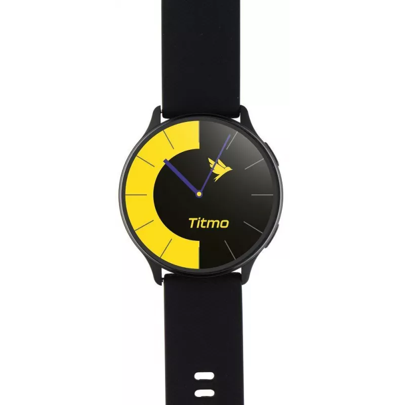 TITMO O-200 išmanusis laikrodis su 1.32 colio AMOLED ekranu, GPS, Bluetooth 5.0, širdies ritmo monitoriumi, IP68 – juodas