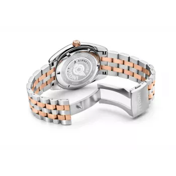 TITONI Vyriškas automatinis laikrodis 83909SRG-063 38,5mm Rožinio aukso PVD nerūdijantis plienas Sidabrinis ciferblatas Ruda odinis dirželis