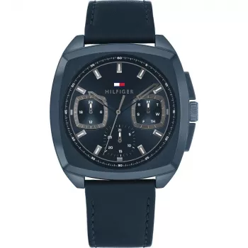 Tommy Hilfiger Vyriškas Laikrodis 1710558 Analoginis Kvarcinis 40 mm Mėlynas Ciferblatas Ruda Oda