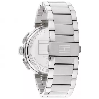 Tommy Hilfiger Vyriškas Laikrodis 1792117 Quartz Analogue 44mm Nerūdijantis Plienas Mėlynas Ciferblatas Sidabrinė Apyrankė