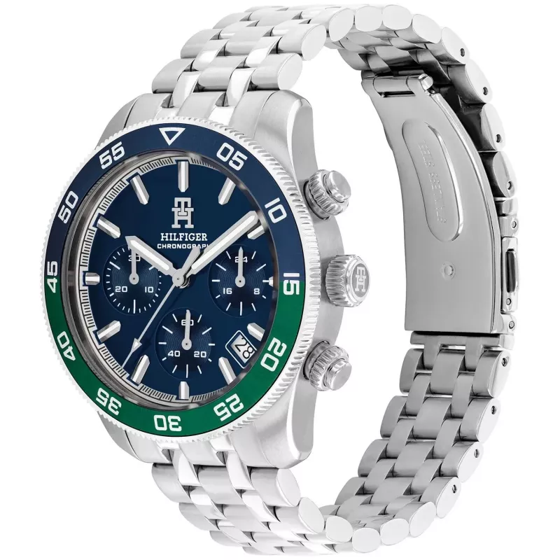 Tommy Hilfiger Vyriškas Laikrodis Damon 1792185 41mm Mėlynas Ciferblatas Nerūdijantis Plienas