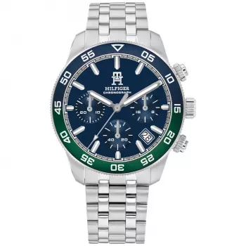Tommy Hilfiger Vyriškas Laikrodis Damon 1792185 41mm Mėlynas Ciferblatas Nerūdijantis Plienas