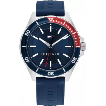 Tommy Hilfiger Vyriškas Laikrodis Decker 1792009 43mm Mėlynas Ciferblatas Nerūdijantis Plienas