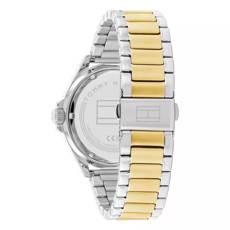 Tommy Hilfiger vyriškas laikrodis Decker 1792013 43mm mėlynas ciferblatas ruda oda